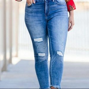 Bridge by gly curvy high rise ankle skinny Jeans medium wash